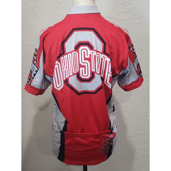 Adrenaline Promo Ohio State Buckeyes College Front 3/4 Zip Cycling Jersey Shirt - Picture 4 of 14